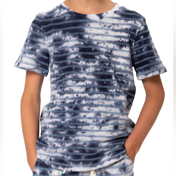 Kids Sol Angeles Catalina Cloud Blue White Striped Tie-Dye Short